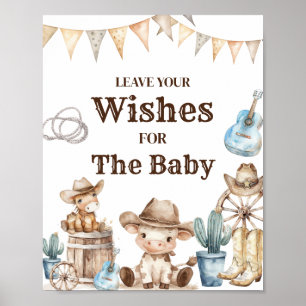 Our Little Cowboy Wild West Baby Wishes for Baby Poster