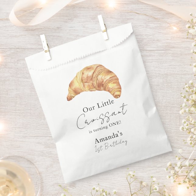 Our Little Croissant 1st Birthday Party Favour Bag (Clipped)