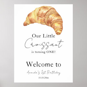 Our Little Croissant 1st Birthday Party Poster