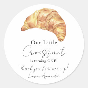 Our Little Croissant 1st Birthday Thank you Classic Round Sticker