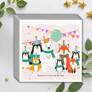 Our Little Cub   Arctic Animals Baby Shower Napkin