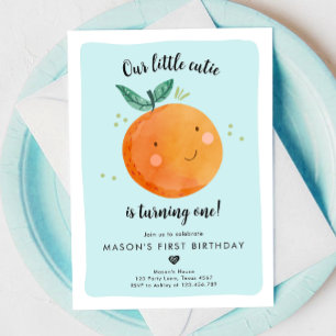 Our Little Cutie Clementine Orange First Birthday Invitation