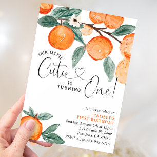 Our Little Cutie First Birthday  Invitation