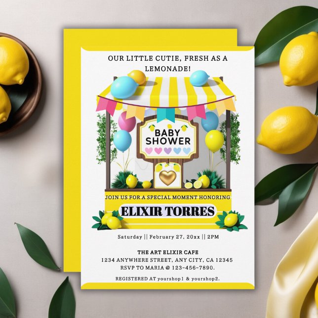 Our Little Cutie Lemonade Stand Baby Shower Invitation (Creator Uploaded)