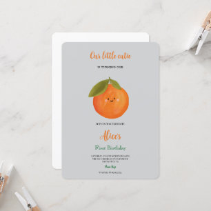 Our little cutie orange design birthday invitation