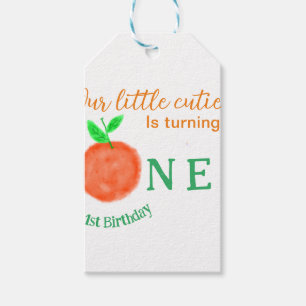 Our little cutie orange one birthday citrus fruit  gift tags