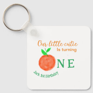 Our little cutie orange one birthday citrus fruit key ring