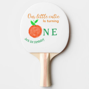 Our little cutie orange one birthday citrus fruit ping pong paddle
