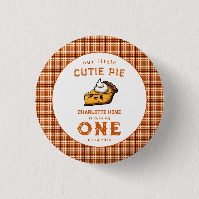 Our Little Cutie Pi Day 1st Birthday 3 Cm Round Badge (Front)