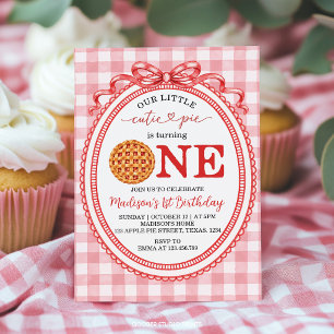 Our Little Cutie Pie Coquette Birthday Party Invitation