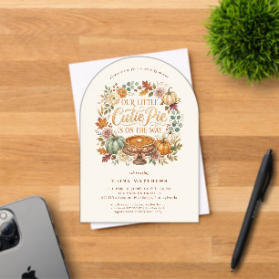 Our Little Cutie Pie Fall Pumpkin Baby Shower Acrylic Invitations