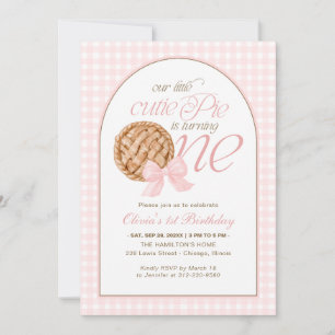 Our Little Cutie Pie Is Turning One Birthday Invitation