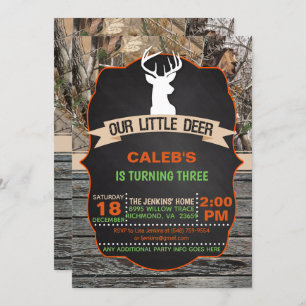 Our Little Deer Birthday Invitation - Boy