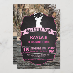 Our Little Deer Birthday Invitation - Girl