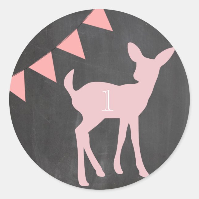 Our Little Doe Is Turning ONE! Birthday Stickers (Front)