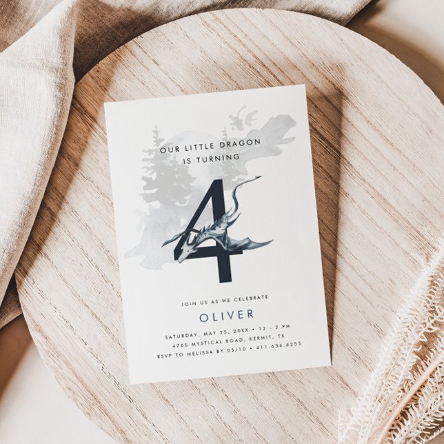 Our Little Dragon Boys 4th Birthday Invitation (Creator Uploaded)