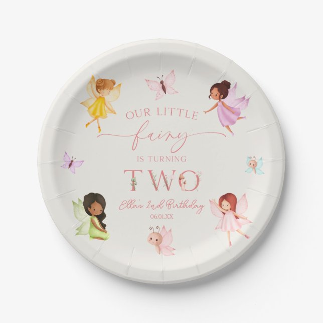Our Little Fairy Enchanted 2nd Birthday Party Paper Plate (Front)