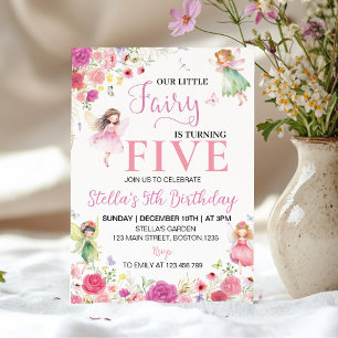 Our Little Fairy Floral Birthday Invitation