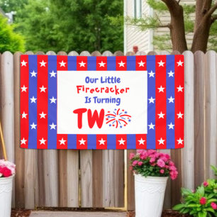 Our Little Firecracker 2nd Birthday Banner