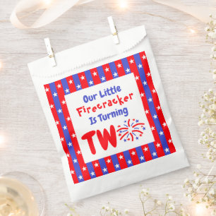 Our Little Firecracker 2nd Birthday Favour Bag
