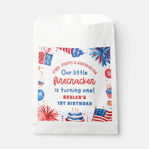 Our Little Firecracker 4th of July 1st Birthday Favour Bag