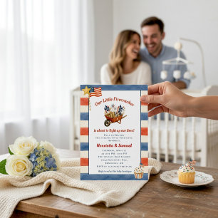 "Our Little Firecracker" Couples Baby Shower Invitation