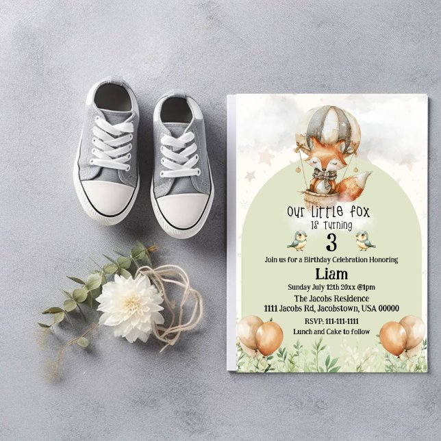 Our Little Fox Birthday Party Invitation (Creator Uploaded)