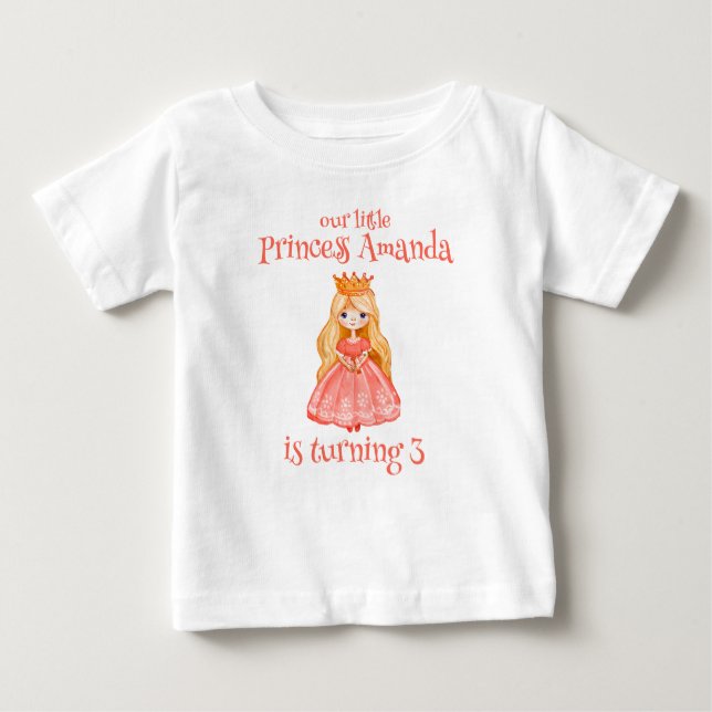 Our Little Girl is turning three guest of honour  Baby T-Shirt (Front)