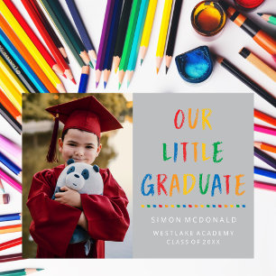 OUR LITTLE GRADUATE   PHOTO GRAD PARTY INVITATION