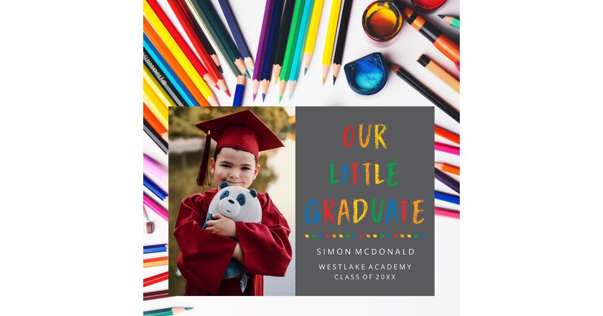 OUR LITTLE GRADUATE PHOTO GRAD PARTY INVITATION Zazzle