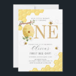 Our Little Honey Bee 1st Bee-Day Birthday Invitation<br><div class="desc">Our Little Honey Is Turning One Bee Birthday Invitation,  So Sweet To Bee One 1st Bee Day Birthday Invitation,  Bumble Bee Birthday Party Invitation,  Happy Bee Day.</div>