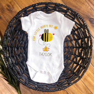Our Little Honey Bee Cute Kawaii Baby Boy or Girl Baby Bodysuit