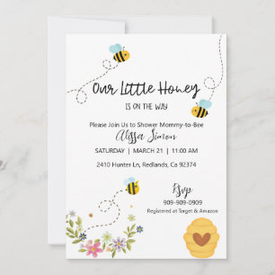 Our Little Honey Bee Themed Baby Shower Invitation