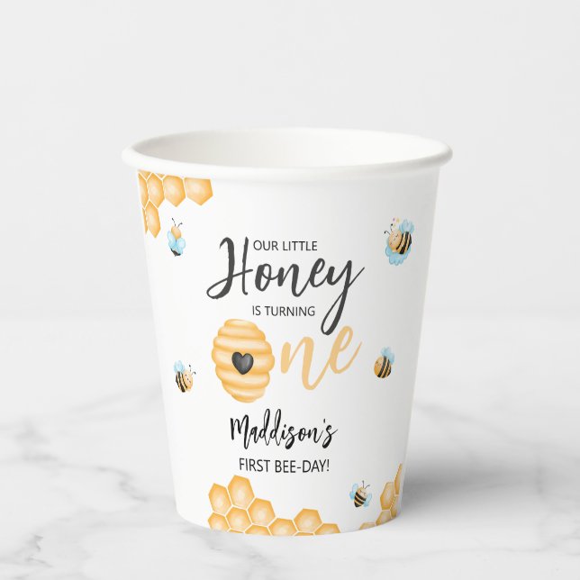 Our Little Honey | First Birthday Paper Cups (Front)