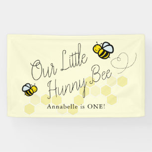 Our Little Hunny Bee Yellow Girl Birthday Welcome Banner
