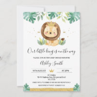 Our Little King Lion Crown Baby Shower