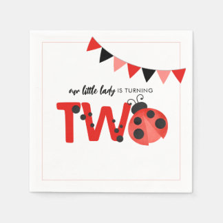 Our Little Lady is Turning Two Ladybug Napkin