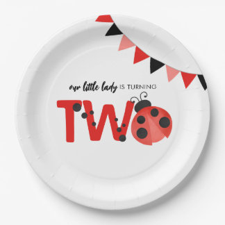Our Little Lady is Turning Two Ladybug Paper Plate