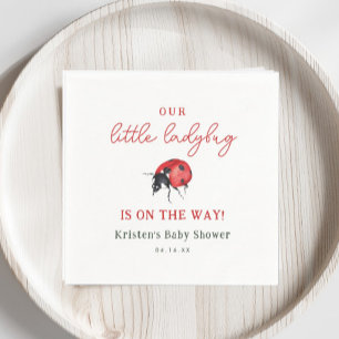 Our Little Ladybug Girl Baby Shower Napkin