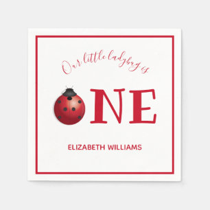 Our Little Ladybug is One First Birthday Party Napkin