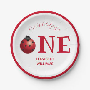 Our Little Ladybug One First Birthday Party Paper Plate