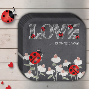 Our Little Love Bug Chalkboard Baby Shower Paper Plate