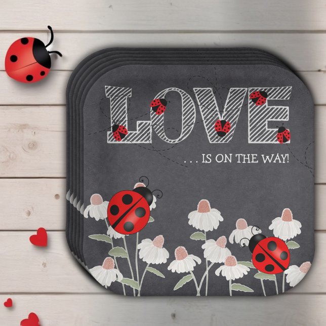 Our Little Love Bug Chalkboard Baby Shower Paper Plate (Creator Uploaded)