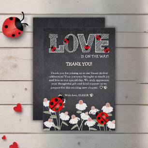 Our Little Love Bug Chalkboard Baby Shower Thank You Card