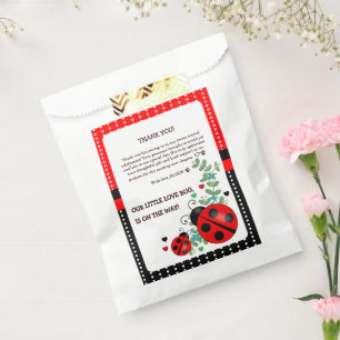 Our Little Love Bug Red Black Baby Shower Favour Bag
