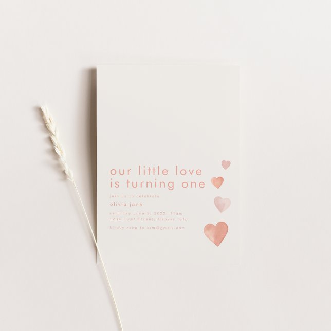 Our Little Love is Turning One Birthday Invitation (Creator Uploaded)