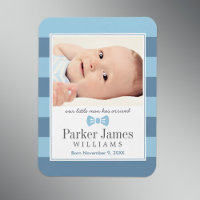 Our Little Man | Blue Boy Photo Birth Announcement