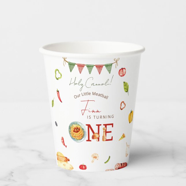 Our Little Meatball First Birthday Paper cup (Front)