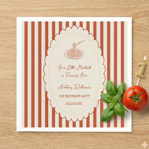 Our little meatball is turning one 1st Birthday  Napkin