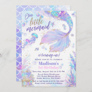 Our Little Mermaid 1st Birthday Invitation